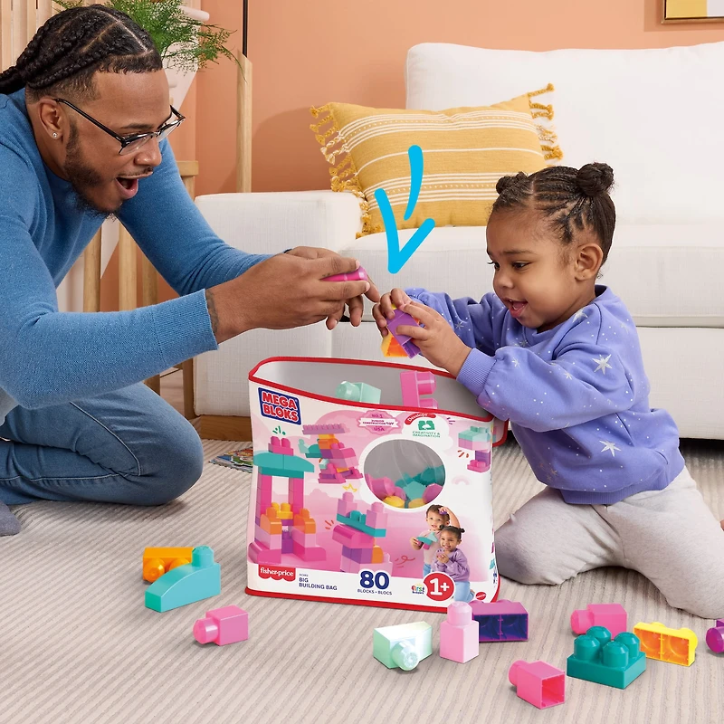 Mega Bloks Grand sac de blocs [80 pièces] Âges 1-5