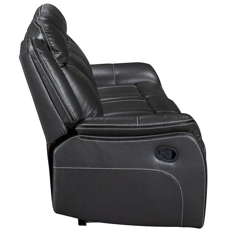 Sofa motorisé Declan de 85 po gris foncé avec porte-gobelets