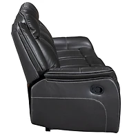 Sofa motorisé Declan de 85 po gris foncé avec porte-gobelets