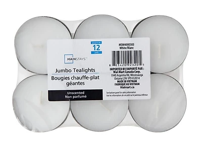Mainstays Unscented Jumbo Tealights