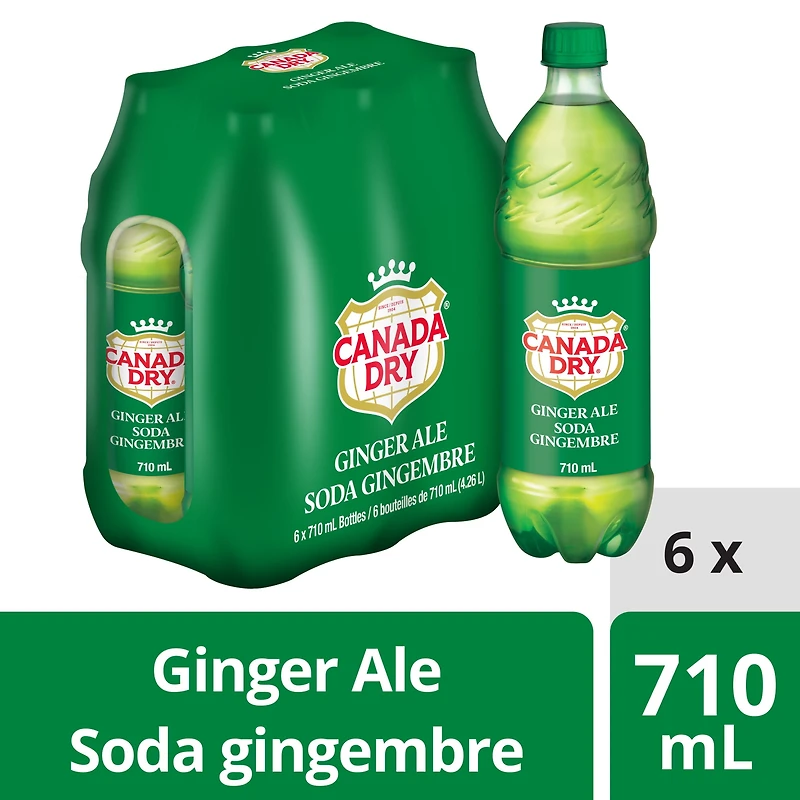 Canada Dry® Ginger Ale 710 mL Bottles, 6 Pack