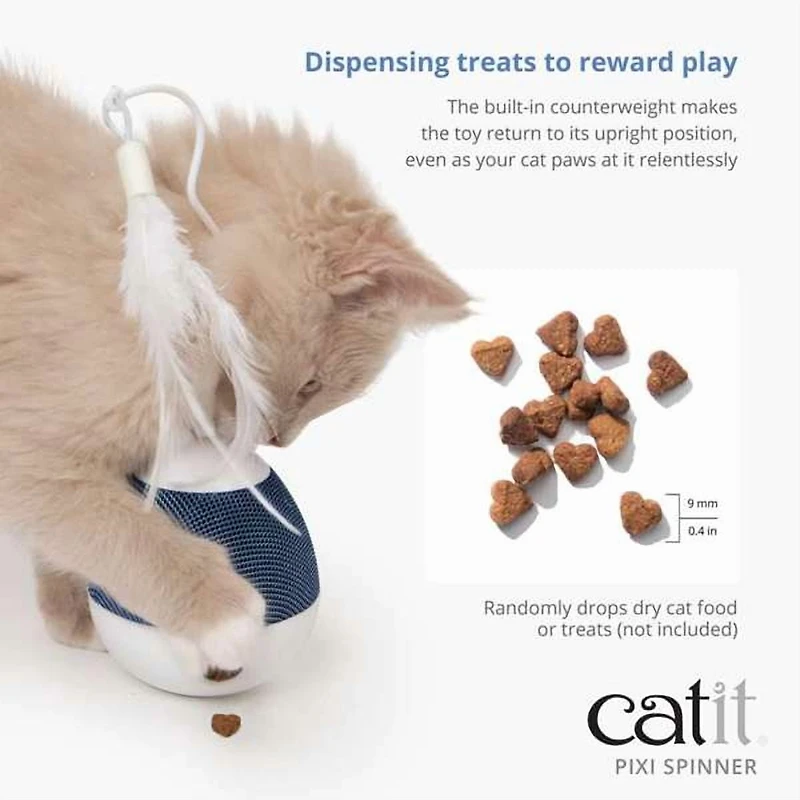 Catit PIXI Spinner Electronic Cat Toy, White & Blue