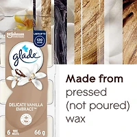 Glade® Wax Melt Air Freshener Refills, Delicate Vanilla Embrace, 6 Melts