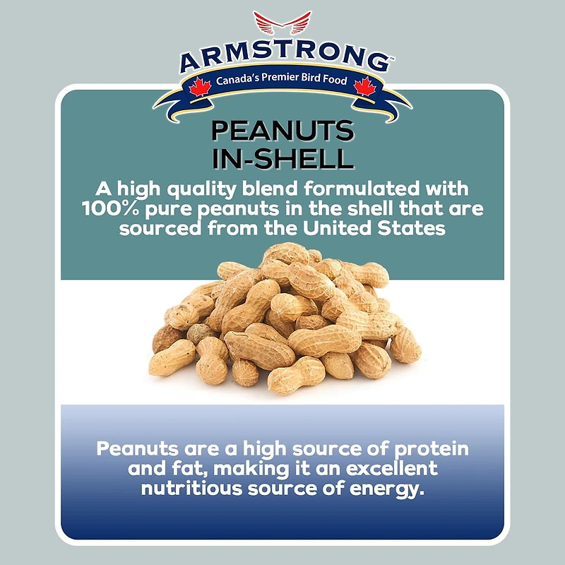 PEANUTS IN SHELL, Armstrong(TM) Easy Pickens® peanuts in the shell||High in protein and fat||Food for squirrels, chipmunks and wild birds||1.3 kg