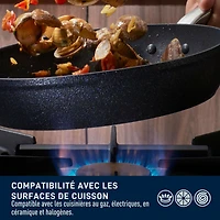 T-fal Stone Shield 5 Qt / 11.8" Jumbo Cooker with DefenseShield™ Technology, 6-Multilayer construction, robust stone texture, dishwasher and oven-safe