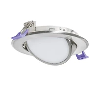 Nadair, 4’’ LED Gimbal Recessed Ultra Slim Lights, 1-pack, IC rated, Dimmable, 9W=50W, 550 Lumens, 4000K (Cool White), Large Junction box, Quick Connect System, Brushed Nickel Finish