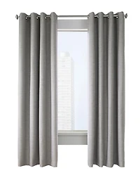 Loft Living Ramsey Textured Oxford Room Darkening Grommet Single Curtain Panel 52" x 95" in Silver