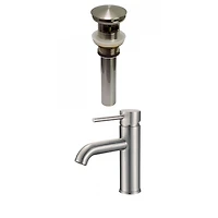American Imaginations AI-29487  Ensemble de robinet en laiton sans plomb approuvé par CUPC à 1 trou de couleur nickel brossé - Drain de trop-plein incl.