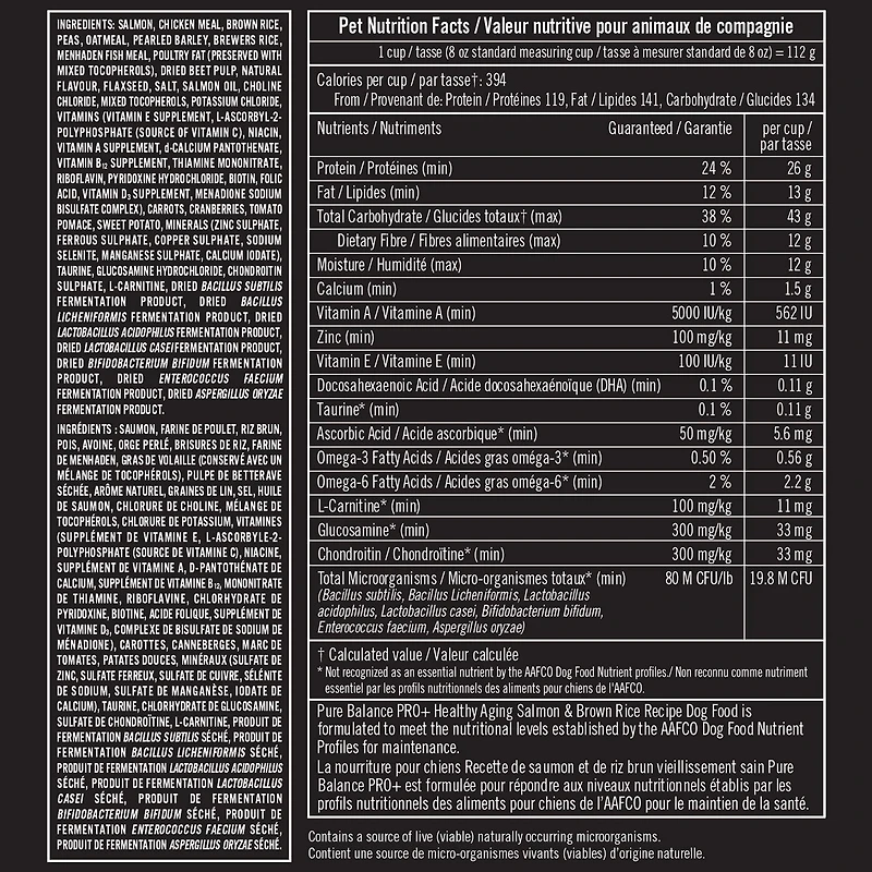 Pure Balance Pro+ Healthy Aging, Salmon & Brown Rice Recipe Dry Dog Food, 100 g, 3.5 kg, 7 kg