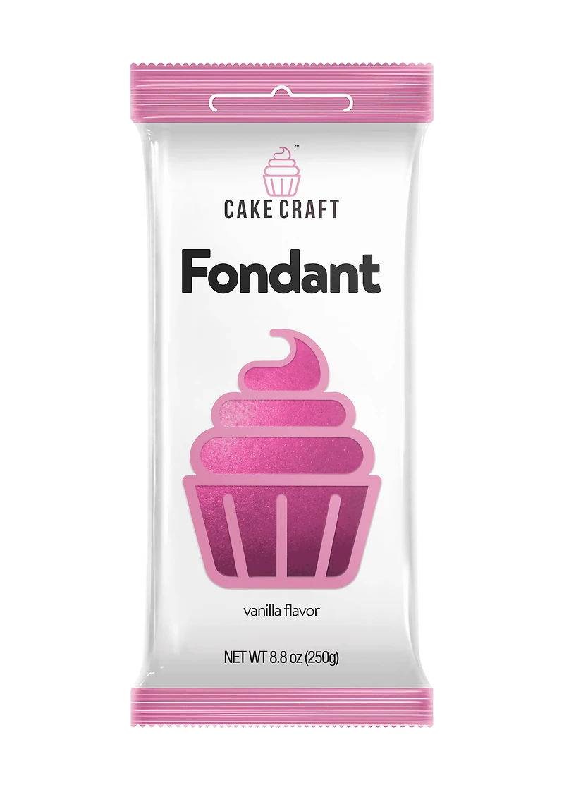 Fondant roulé Cake Craft – Rose rosé, 250 g (8,8 oz), aromatisé à la vanille, texture lisse, idéal pour décorer les gâteaux et les friandises