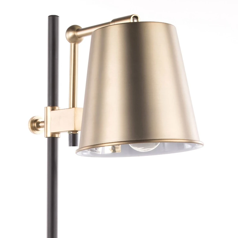 Metric Industrial Table Lamp in Walnut and Black by LumiSource