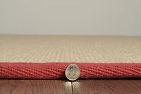 Tapis d'appoint Athena naturel et rouge de 1 pi 10 po x 2 pi 10 po