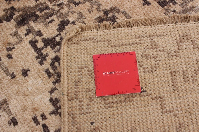 ECARPETGALLERY Tapis Noué à la Main pour Salon, Salle à Manger et Chambre à Coucher Transitionnel Collection Oushak Prestige 5'4" x 7'3" en Ivoire