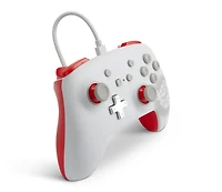 Manette câblée améliorée PowerA pour Nintendo Switch, Mario Blanche