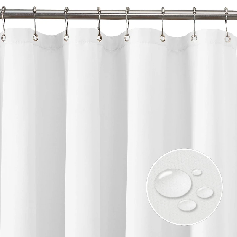 Rideau ou doublure de rideau de douche en tissu hydrofuge 100 % étanche 178 cm x 183 cm