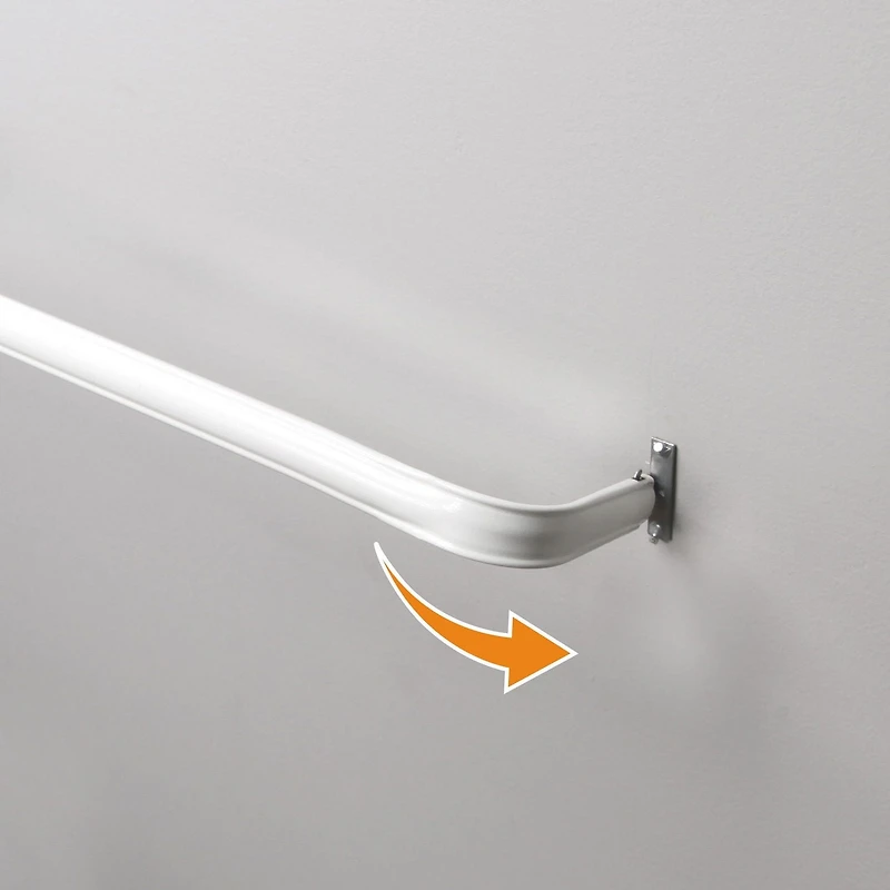 Tringle à rideaux premium Eclipse Fast Fit à installation facile avec maintien renforcé et occultation complète, 28 à 48 po (71,12 à 121,92 cm), blanc