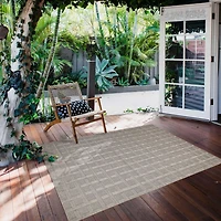 ECARPET Indoor/Outdoor for Balcony, Patio and Garden Villa Grey Rug
