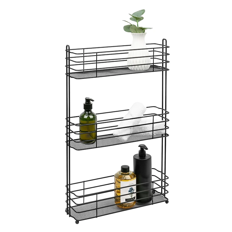 Era Tour de bain à trois niveaux Slim Mesh, noir 15.32x24.40po Tour de bain à trois niveaux