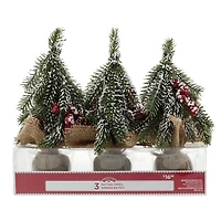 Paquet de 3 arbres de Noël avec bases en toile de jute Holiday Time
