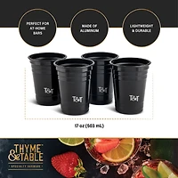Thyme & Table Lot de 4 tasses à cocktail Noir ustensiles de bar