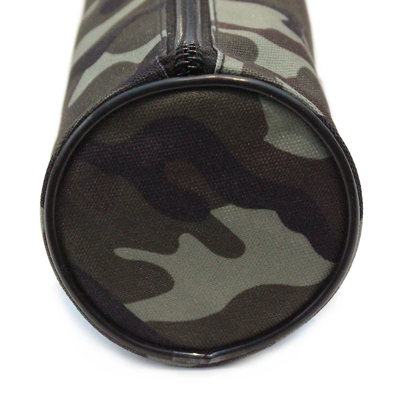 Pen+Gear Khaki Green Camo Barrel Pencil Pouch in Durable Polyester