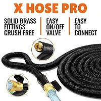 Xhose Garden Hose Expandable Hose Dac-5 Ultra Durable Garden Hose 75' Black