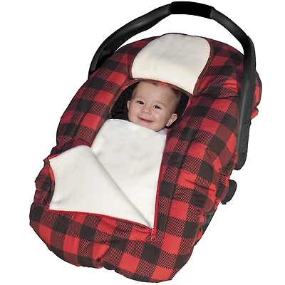 Jolly Jumper Arctic Sneak-a-Peek Infant Car Seat Cover | Fleece-Lined, Elasticized Winter Cover with Peek-a-Boo Flap & Dual Zippers | Machine Washable