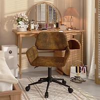 Homy Casa Adjustable Office Chair, Upholstery Desk Task Chair with Chrome Base, Swivel Task Chair with Wheels