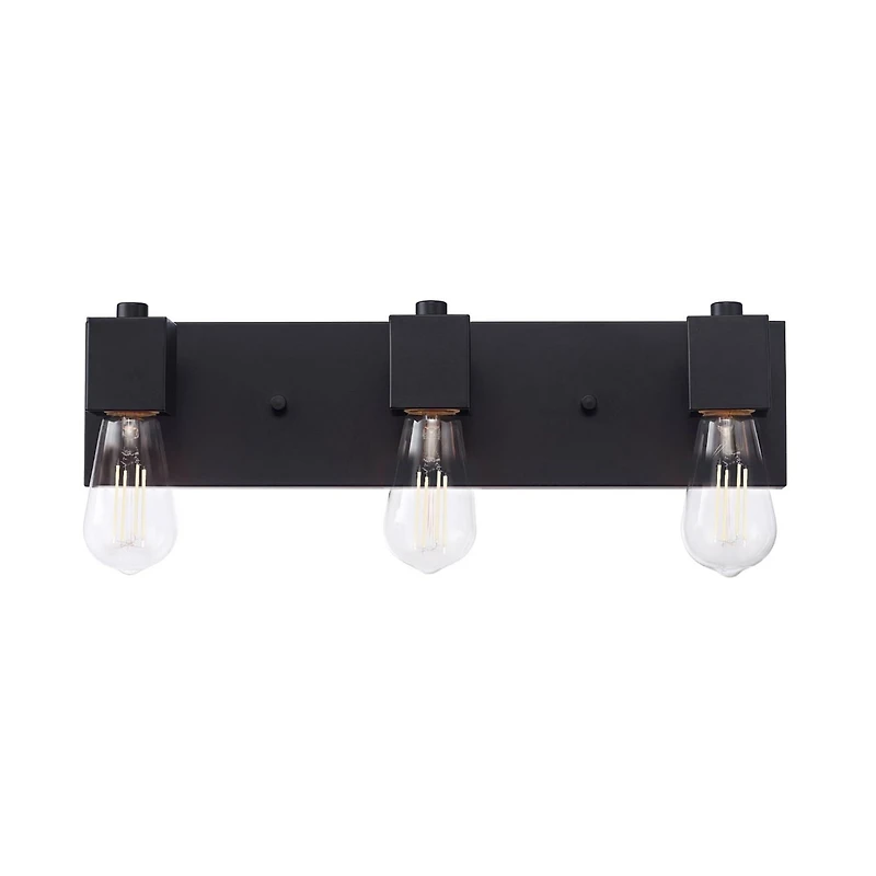 Applique murale noir mat à 3 ampoules de 18 po, 63000018