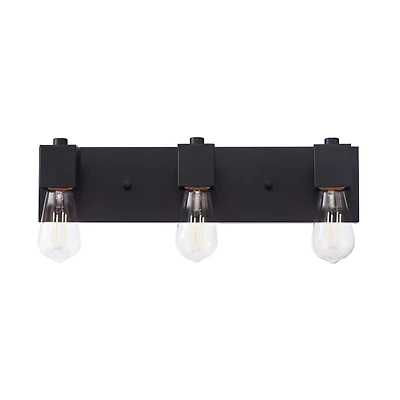 Applique murale noir mat à 3 ampoules de 18 po, 63000018