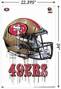 NFL San Francisco 49ers - Drip Helmet 20 Wall Poster with Push Pins
