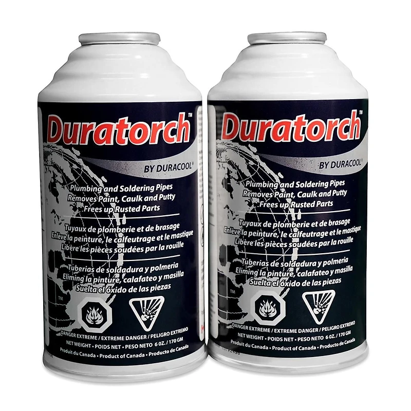 Duracool® DuraTorch™ Torch Kit, Includes Self-igniting Deluxe Head and 2 Cans Torch Fuel. Up To % Hours Of Burn Time Each Can of Fuel.