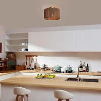 Lulu 1-Light Flush Mount Ceiling Light, Matte Brass, Paper Twine Shade