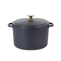 Sur La Table Millau Faitout en fonte émaillée avec couvercle, marin mat, rond, 5,5 Qt
