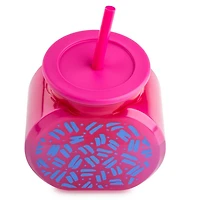 Mainstays Sip 40 OZ Fishbowl Tumbler with Lid and Straw, Pink
