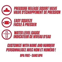 La bouteille d'eau Future Stars 1000 mL avec valve de jet à libération de pression Blanc ou transparent