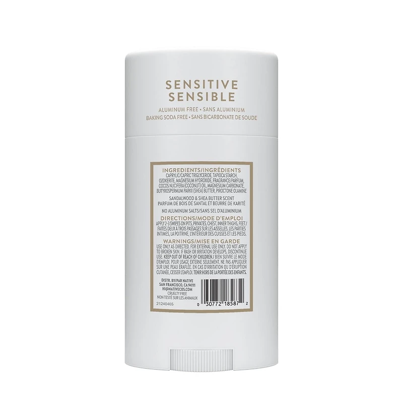 Native Sandalwood & Shea Butter Sensitive Whole Body Deodorant 2.4 oz, 68G
