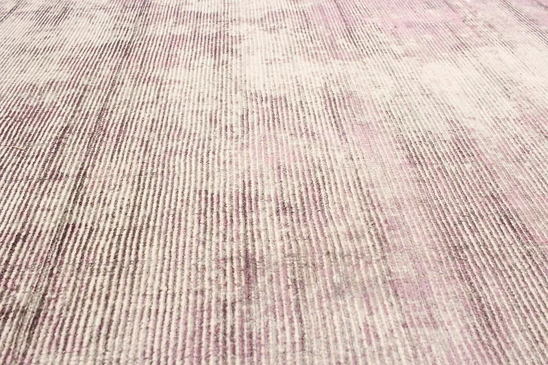 ECARPETGALLERY Tapis Noué à la Main pour Salon, Salle à Manger et Chambre à Coucher Rayé Collection Galleria 5'0" x 7'7" en Gris