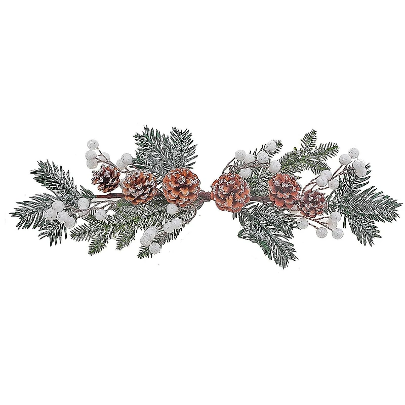 Christmas Pine Cone And White Berries Swag