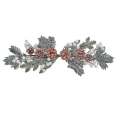 Christmas Pine Cone And White Berries Swag