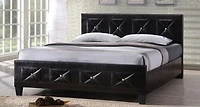 Aerys Crystal Tufted Upholstered Platform Bed with Wood Slat Support