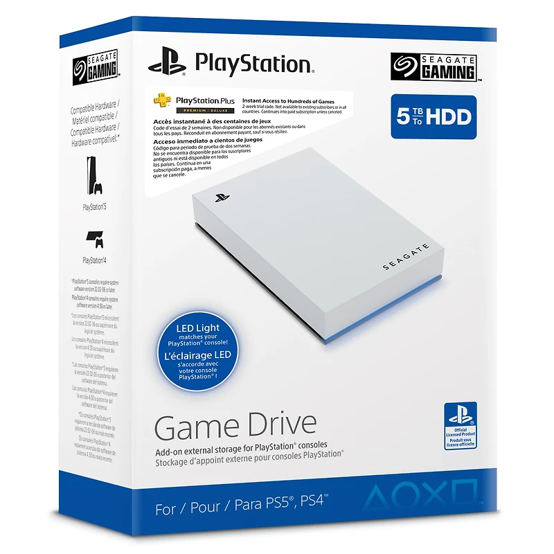Seagate Game Drive for PS5 5TB External HDD - USB 3.0, Officially Licensed, Blue LED, Licensed for PS5™ and PS4™ STLV5000301