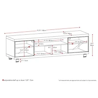 CorLiving Holland Extra Wide Engineered Wood TV Stand in Ravenwood Black for Most TVs up to 85"