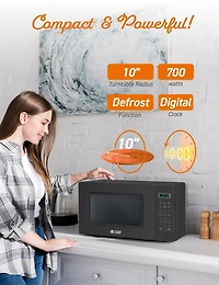 Micro-ondes Commercial Chef de 0,7 pi³ avec 10 niveaux de puissance, micro-ondes de 700 W avec affichage numérique, micro-ondes de comptoir