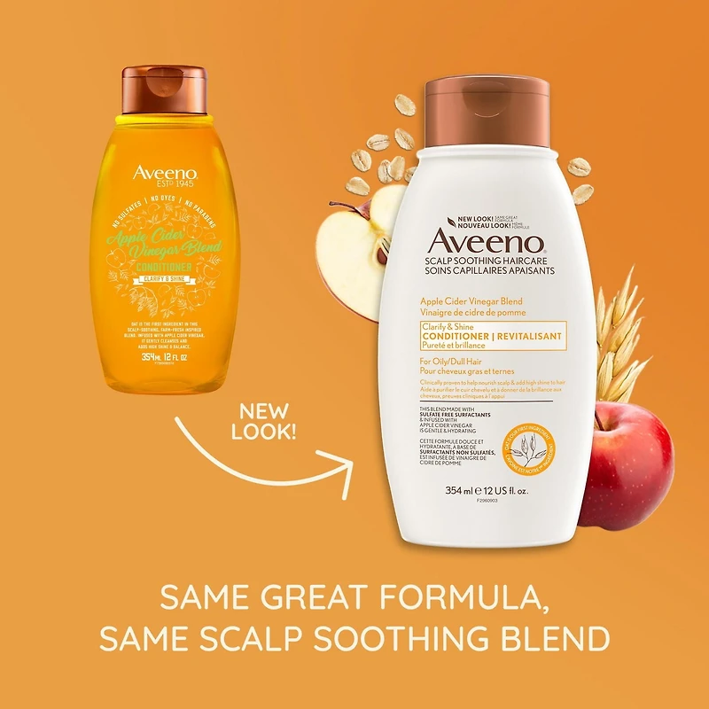 Revitalisant AVEENO au vinaigre de cidre de pomme Pureté et brillance 354 ml