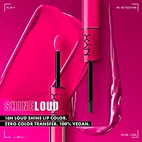 NYX PROFESSIONAL MAKEUP, Shine loud, Couleur pour lèvres haute brillance, longue tenue, Formule vegan - BORN TO HUSTLE (Rose) Couleur haute brillance
