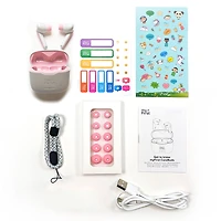 myFirst CareBuds (Bleu Espace) : Écouteurs sans fil pour enfants avec limite de volume de 85 dB, micro intégré, 6 embouts d'oreille, sangle anti-perte et appairage facile, idéal en cadeau pour les