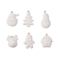 Christmas CYO Plaster Set for Kids DIY Paint with Three Brushes and Eighteen Paint Pots Holiday Time
