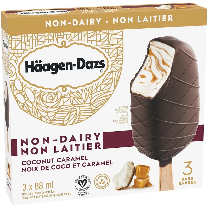 HÄAGEN-DAZS Non-Dairy Coconut Caramel Bars – 3 x 88 ml