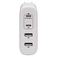 Tripp Lite 4-Port USB Wall Charger, 100W PD, GaN Tech, 2 USB-C & 2 USB-A Ports, White